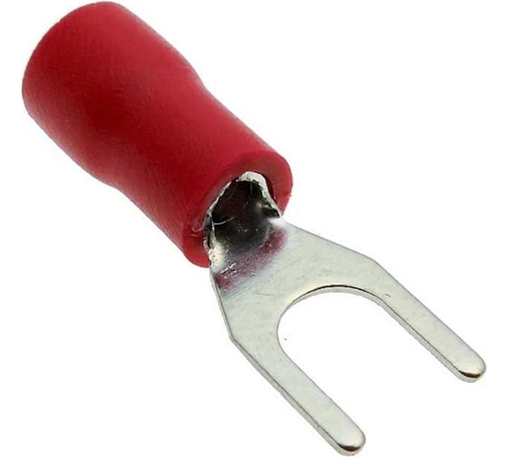 Наконечник кабельный вилочный изолированный Pro Legend 1.25-4, 19 А, 22-16 AWG, красный, латунь луженая PL2943