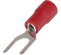 Наконечник кабельный вилочный изолированный Pro Legend 1.25-5, 19 А, 16-14 AWG, красный, латунь луженая PL2945