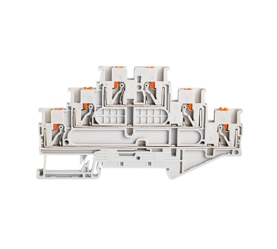 Клемма трехъярусная CONTA 2.5 кв.мм, PUSH-IN CPT 2.5-3L Grey 1