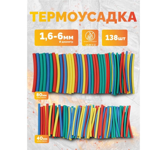 Набор термоусадочных трубок Мемотерм-ММ Мультколор, 138 штук Р_Мультколор