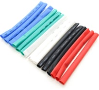 Термоусадочная трубка Jilion Н-р 6:3, 15 шт. по 10 см, 5 цветов (по 3 шт: бел., зел.,син., красн., черн.) 9536553