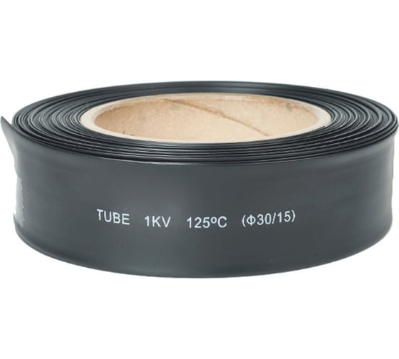 Термоусаживаемая трубка HLT ТТУ 30/15 черная (25 м/ролл) 084-05-69