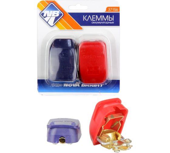 Клеммы аккумуляторные Nova Bright в блистере, быстросъемные, 2шт. 37156 1
