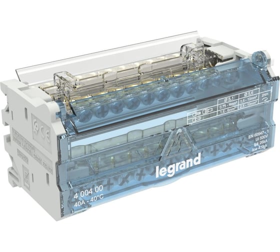 Распределительный блок Legrand 2 полюсa 40 A 12 выходов 400400