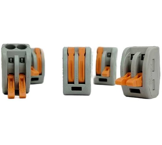 Универсальная клемма ЭЛЕКТРОБС СМК 222-412, 2-проводная серая 0.08-2.5/4 мм² упаковка 50 шт 22001 1