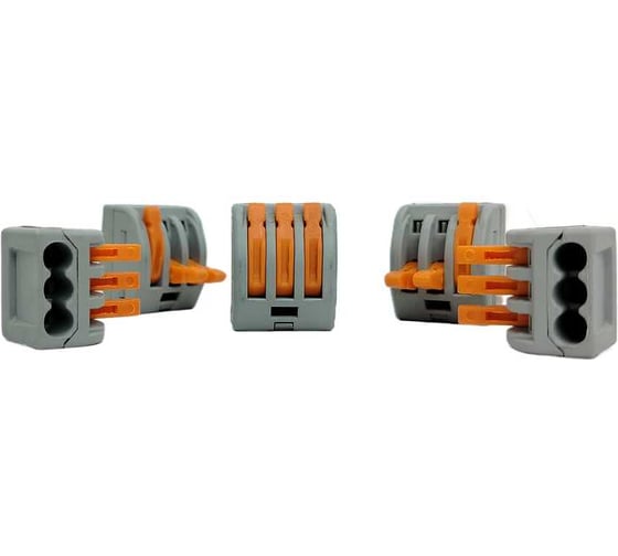 Универсальная клемма ЭЛЕКТРОБС СМК 222-413, 3-проводная серая 0,08-2,5/4 мм² упаковка 50 шт 22002 1