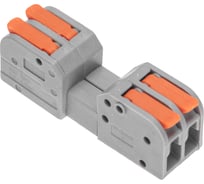 Клемма REXANT СМК 222-422R проходная разъемная 2 полюса серая 0,2-2,5/4мм2, 50 шт 07-5262