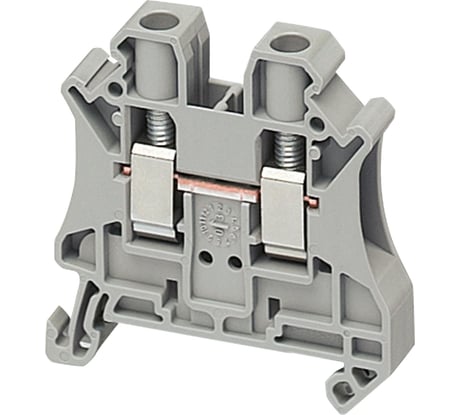Винтовой клеммник Systeme Electric проходной 6кв.мм 2 точки подключения серый NSYTRV62