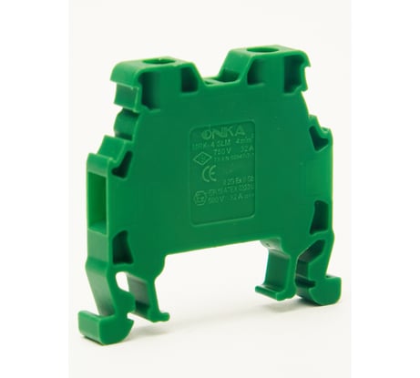 Клемма винтовая ONKA MRK 4S, 4 кв мм, зеленый 1010149