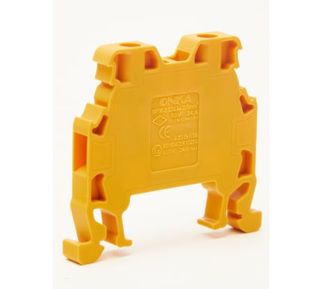 Клемма винтовая ONKA MRK 2,5S, 2,5 кв мм, желтый 1010138