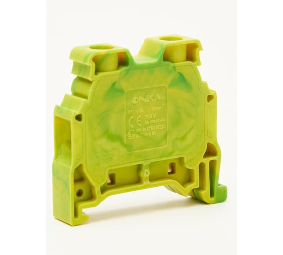 Клемма винтовая Onka MTK 6, 6 кв мм (желто-зеленый), для заземления 1010541