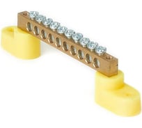 Шина HLT N, ноль, на двух угловых изоляторах, ШНИ-6x9-10-У2-желтый 10 штук/упаковка 081-01-43