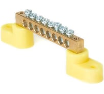 Шина HLT N, ноль, на двух угловых изоляторах, ШНИ-6x9-8-У2-желтый 10 штук/упаковка 081-01-42