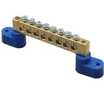 Шина HLT N, ноль, на двух угловых изоляторах, ШНИ-8x12-8-У2-синий 10 штук/упаковка 081-01-22