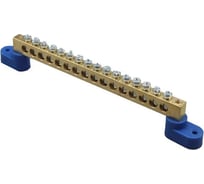 Шина HLT N, ноль, на двух угловых изоляторах, ШНИ-8x12-16-У2-синий 10 штук/упаковка 081-01-26