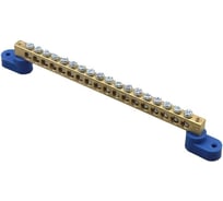 Шина HLT N, ноль, на двух угловых изоляторах, ШНИ-8x12-18-У2-синий 10 штук/упаковка 081-01-27