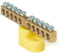 Шина HLT PE ноль на одном угловом изол ШНИ-6x9-10-У1-желтый 10 штук/упаковка 081-01-133