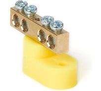 Шина HLT PE ноль на одном угловом изол ШНИ-6x9-4-У1-желтый 10 штук/упаковка 081-01-130