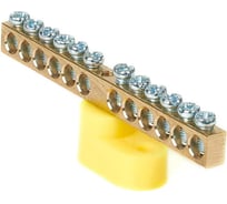 Шина HLT PE ноль на одном угловом изол ШНИ-6x9-12-У1-желтый 10 штук/упаковка 081-01-134