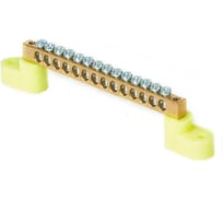 Шина HLT PE, земля, на двух угловых изоляторах, ШНИ-8x12-14-У2-желтый 10 штук/упаковка 081-01-65