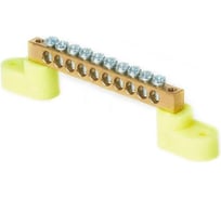 Шина HLT PE, земля, на двух угловых изоляторах, ШНИ-8x12-10-У2-желтый 10 штук/упаковка 081-01-63