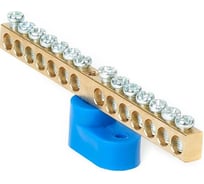 Шина HLT N, ноль, на одном угловом изоляторе, ШНИ-6x9-14-У1-синий 10 штук/упаковка 081-01-105