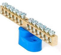 Шина HLT N, ноль, на одном угловом изоляторе, ШНИ-6x9-12-У1-синий 10 штук/упаковка 081-01-104