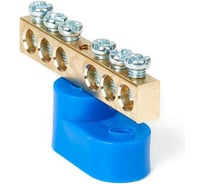 Шина HLT N, ноль, на одном угловом изоляторе, ШНИ-6x9-6-У1-синий 10 штук/упаковка 081-01-101