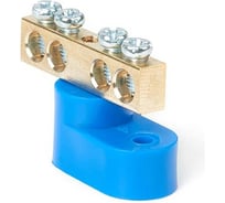 Шина HLT N, ноль, на одном угловом изоляторе, ШНИ-6x9-4-У1-синий 10 штук/упаковка 081-01-100