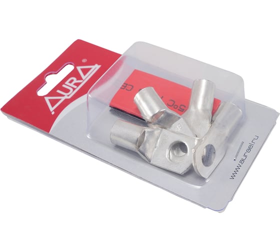 Силовые клеммы кольцевые AURA, O10мм, вход 0AWG/50мм2, (4 шт). ACN-R518/4