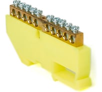 Шина HLT N ноль, на DIN-изоляторе, ШНИ-6x9-10-Д-желтый, 10шт 081-03-04