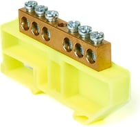 Шина HLT N ноль, на DIN-изоляторе, ШНИ-8x12-6-Д-желтый, 10шт 081-03-13