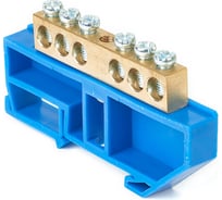 Шина HLT N ноль, на DIN-изоляторе, ШНИ-8x12-6-Д-синий, 10шт 081-03-127