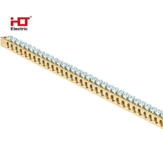 Шина HLT PEN земля-ноль, 6x9мм, 168/2 1000 мм 168 4групп/крепление по краям, 10 штук/упаковка 081-09-45