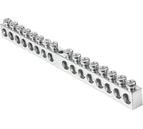 Шина HLT PEN земля-ноль, 6x9мм, 16/1 12 групп/крепеж по центру, никелированная 20 штук/упаковка 081-09-095