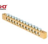 Шина HLT PEN земля-ноль, 6x9мм, 12/2 12групп/крепление по краям, 20 штук/упаковка 081-09-27