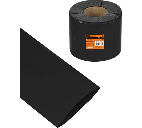 Термоусаживаемая трубка TDM ELECTRIC ТУТнг 100/50 черная (25 м/ролл) TDM SQ0518-0147 1