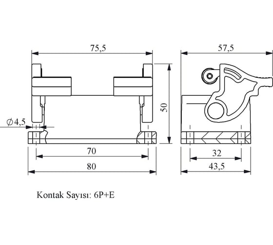 Корпус Emas низкий 6 полюсов EBM06GM42 1