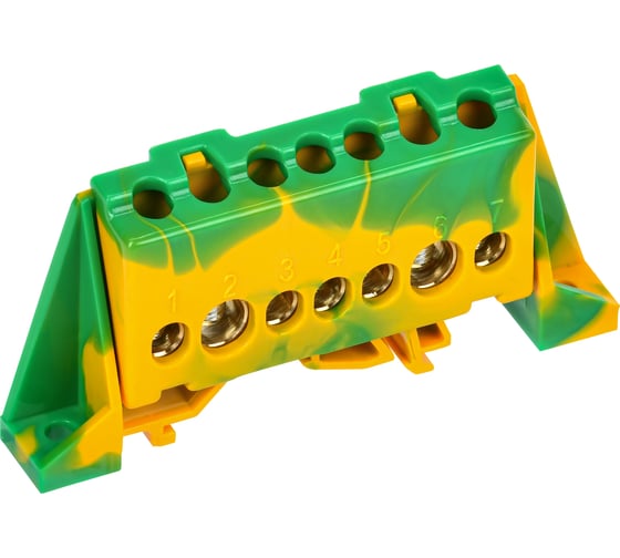 TEKFOR Шина PE земля в комб. изол. Стойка 8x12-7-ЖЗ (5шт/упак) IEK TF-NN20-07-DP-K52 1