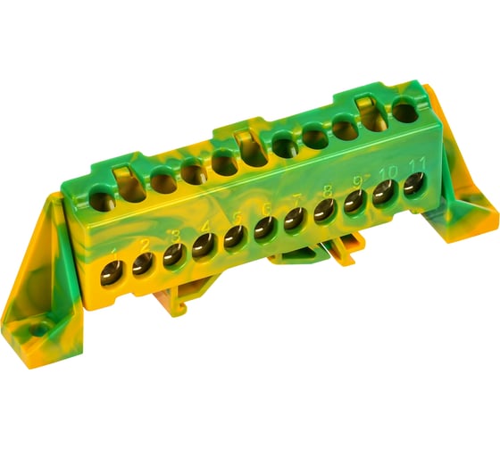 TEKFOR Шина PE земля в комб. изол. Стойка 6x9-11-ЖЗ (5шт/упак) IEK TF-NN10-11-DP-K52 1