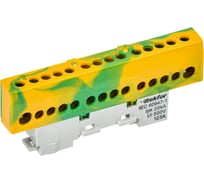 TEKFOR Шина PE земля изол. на унив. держ. 8x12-14-ЖЗ (5шт/упак) IEK TF-NN20-14-KL-K52