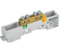 Шина IEK TEKFOR PE земля, неизолированная, на универсальном держателе, 6x9-4-Ж, 5штук/упаковка TF-NN10-04-DL-K05