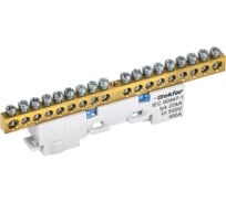 Шина N ноль неизолированная на универсальном держателе IEK TEKFOR 6x9-18-С (5шт/упак) TF-NN10-18-DL-K07