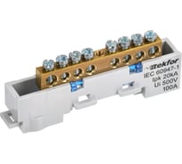 Шина N ноль неизолированная на универсальном держателе IEK TEKFOR 6x9-8-С (5шт/упак) TF-NN10-08-DL-K07