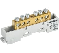 Шина L фаза неизолированная на универсальном держателе IEK TEKFOR 8x12-6-Ср (5шт/упак) TF-NN20-06-DL-K03