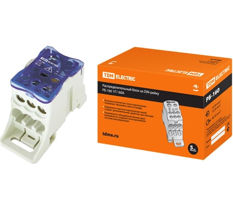 Распределительный блок на DIN-рейку TDM ELECTRIC РБ-160 1П 160А 1х70+1x16/6x16 SQ0823-0003