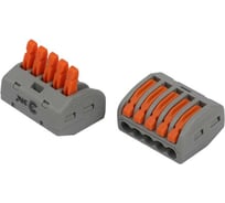 Клемма ЭРА NO225385 универсальная 222415 с рычагами 5-проводная 0.08-2.5/4 мм2 (упаковка 20 шт.) Б0067899