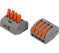 Клемма ЭРА NO-225384 универсальная 222414 с рычагами 4-проводная 0.08-2.5/4 мм2 (упаковка 20 шт) Б0067910