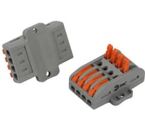 Клемма ЭРА NO-225400 проходная с монтажной площадкой 2222414Р с рычагами 4 полюса 0.08-2.5/4 мм2 (упаковка 10 шт) Б0067895