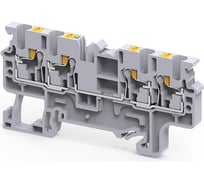 Клемма с 4-мя контактами push-in КЭАЗ OptiClip СP-2,5-QUATTRO-(0,2-2,5)-I-серый -100шт 331846